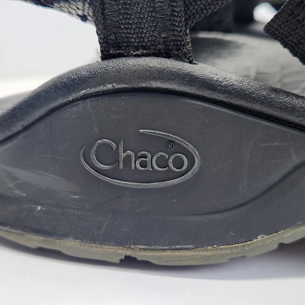 Chaco Updraft EcoTread X2 Sandals Womens Size 9 Black Gray Waves Hiking Trail